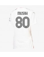 AC Milan Yunus Musah #80 Vieraspaita Naisten 2023-24 Lyhythihainen